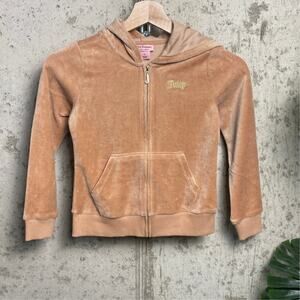 Youth Juicy Couture Velour Bedazzled Y2K 7Y Spellout Track Jacket